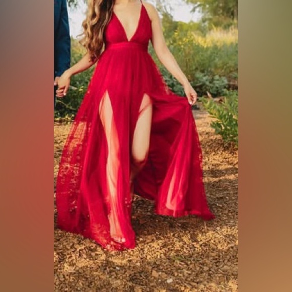 Deep Red Windsor prom dress